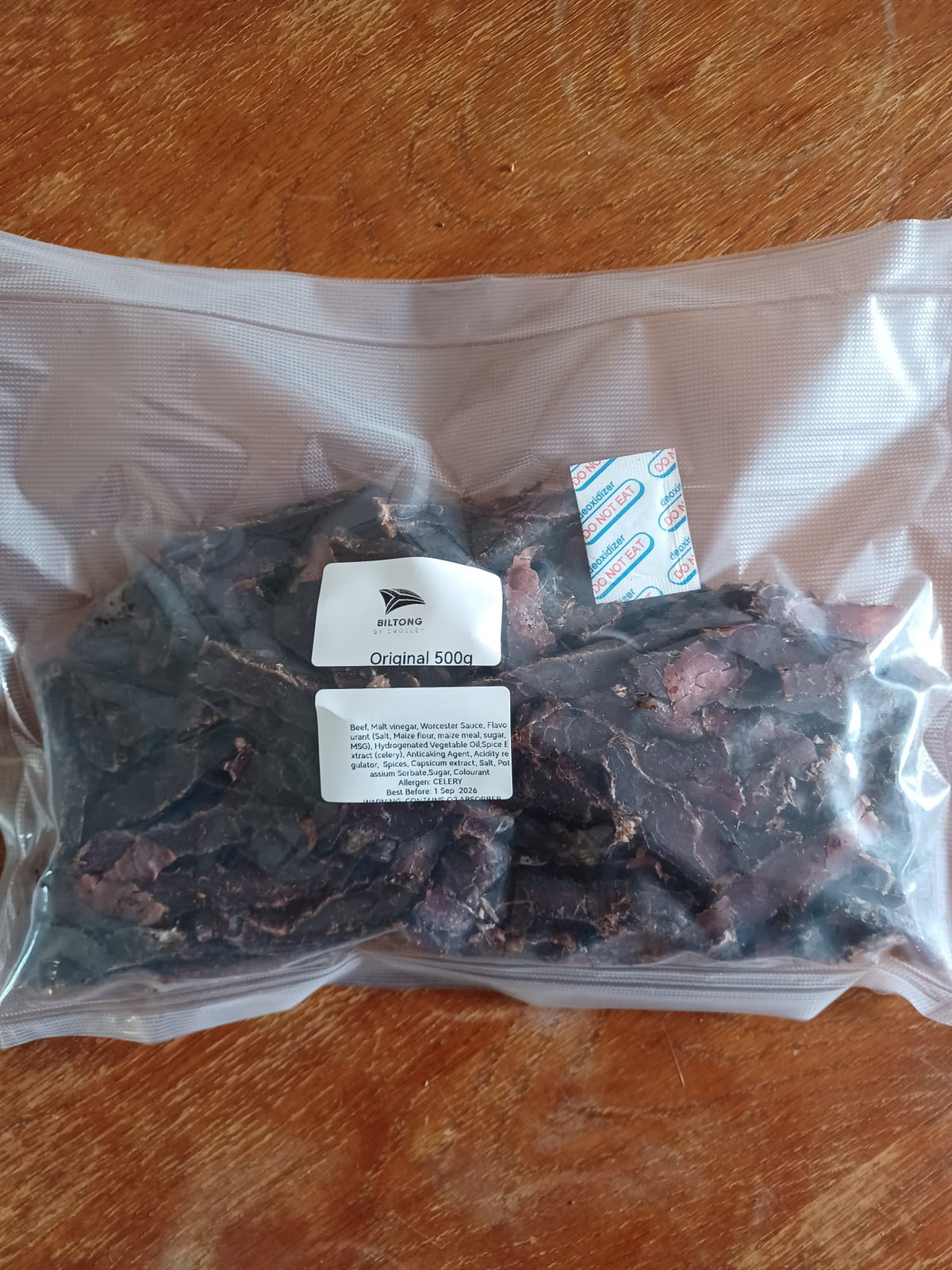 500g Sliced partially vacuum packed Original Biltong